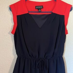 Navy and red dress